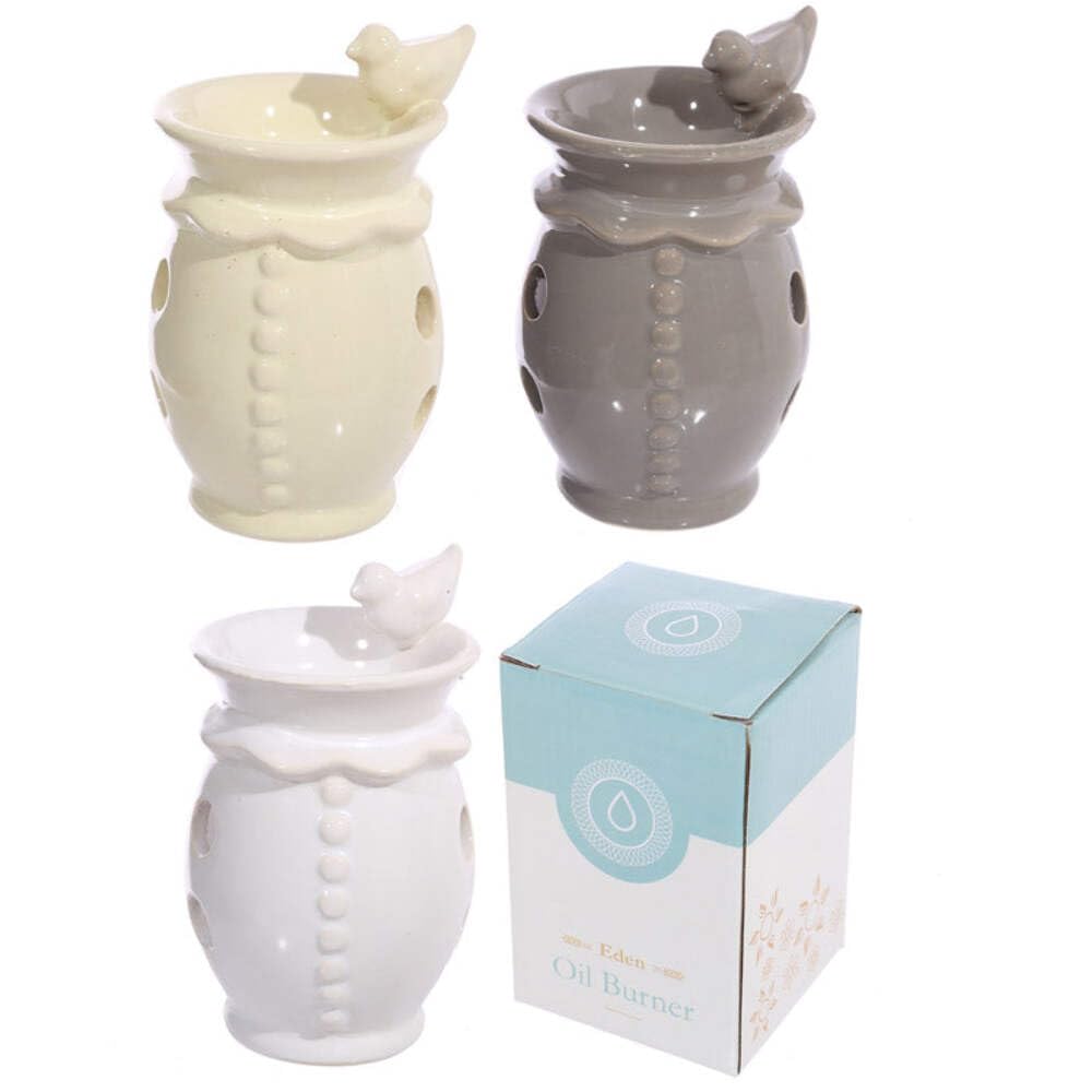Puckator Eden Ceramic Drinking Bird Oil Burner - Wax Melt Burners Warmer - Boho Bedroom Decor Diffuser Scent Tea Light Burner Holder - House Warming Gift - Aromatherapy Set
