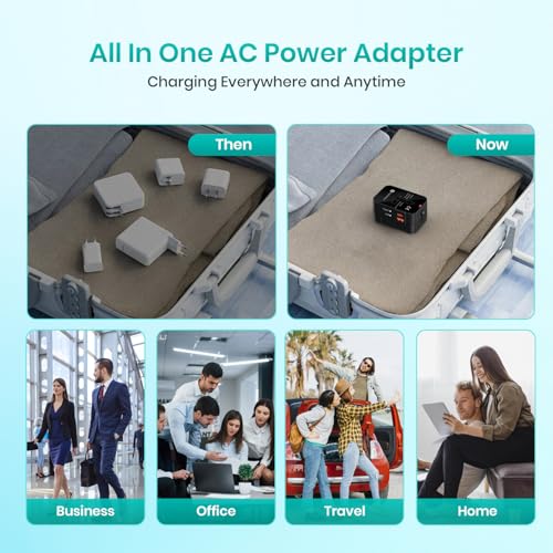 Image of Portronics Juicemate Universal Travel Adapter with 20W Type C PD & 18W USB-A Output Port, All in One International Travel Fast Charging Adapter, Suitable for 200+ Countries US,UK,EU,AUS,Etc(Black)