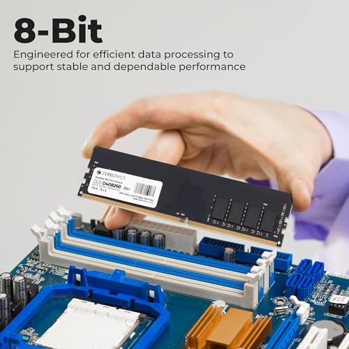 Image of Zebronics 8GB DDR4 RAM for PC, 2666MHz, 8bit Architecture, Low Power Consumption, High Stability Performance (D40826B)