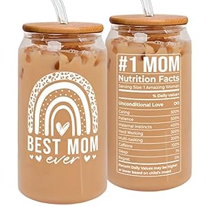 Gifts for Mom from Daughter Son Birthday Mothers Day Christmas Mom Gifts for Wife Her Gift Ideas for Mama Mother Gift for New Moms Mothers 16 Oz 2 sided Can Glass