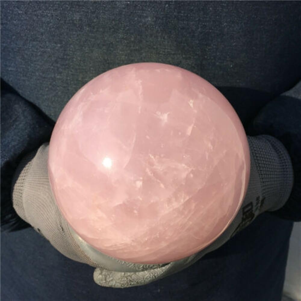 DPURPIWADY Crystal Sphere Large Size Rose Quartz Magic Ornaments (Color : 2.7kg)