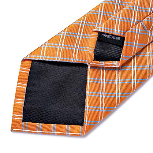 Image of DiBanGu Extra Long Tie for Men 63 inch XL Silk Necktie Set | Pocket Square and Cufflinks, Big and Tall, Jacquard Woven, Gift Box, Paisley /Plaid /Solid /Striped, for Weddinng Party Business