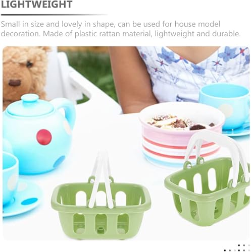 Miniatura 2 de NUOBESTY 12 mini cestas de compras de plástico para niños, cesta de simulación con asa para casa de muñecas, casa de juegos