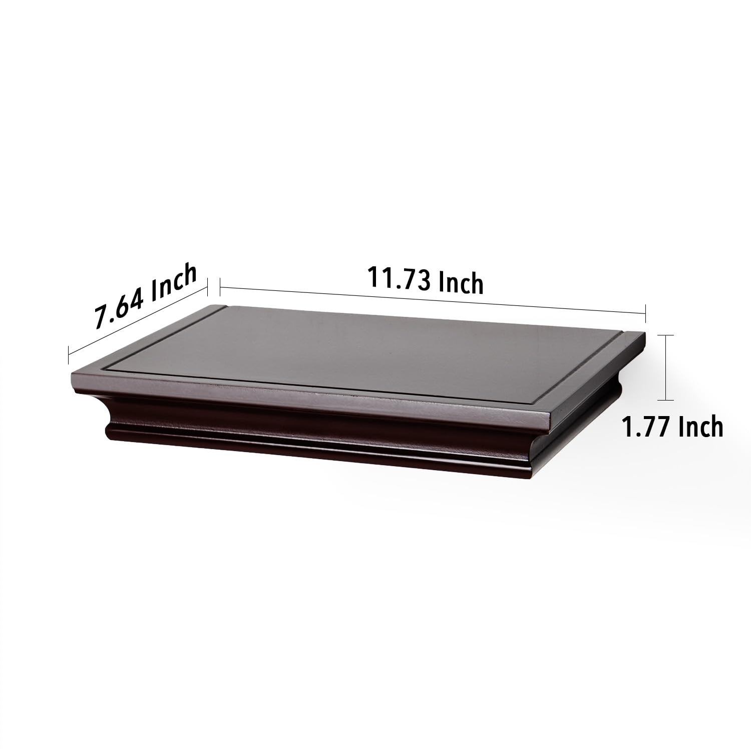 AHDECOR Tradizionale Multi-Length mensole da Parete, Deep Display Ledge Shelf Storage con Invisibile Coperta, Espresso Brown, 12 in