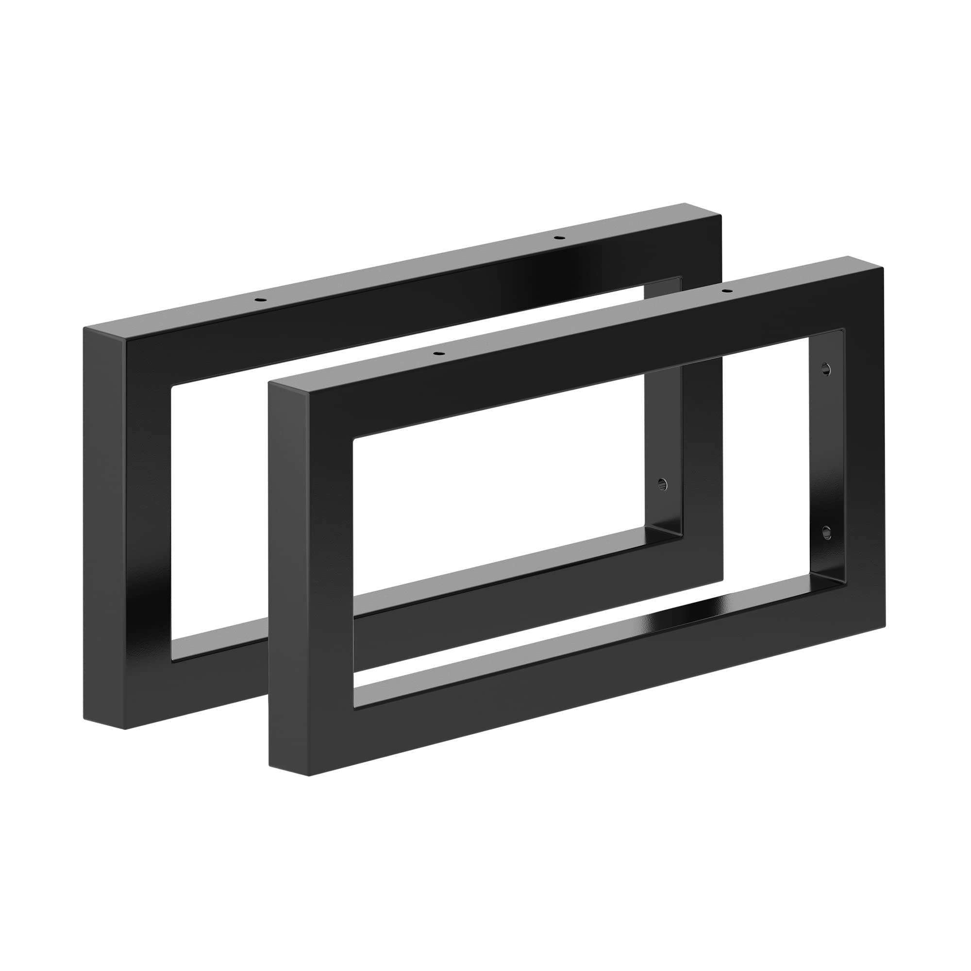 2x sossai® Stahl Waschtischkonsole 40 cm, schwarzmatt für Waschbecken Waschtisch