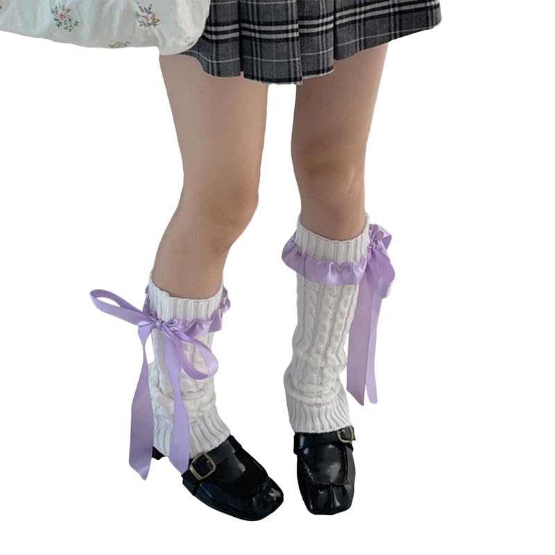 Image of Argeousgor Womens Y2k Leg warmers Ribbed Leg Socks Girls Japanese Student Harajuku Kawaii Party Juniors Socks