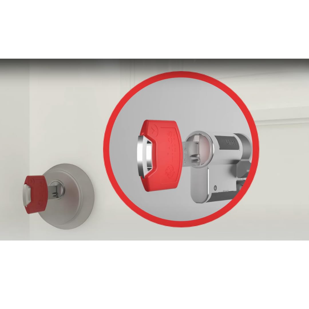 Cilindro di alta sicurezza LINCE C7 L50+30, triplo blocco brevettato, anti-bumping, anti-rottura, funzione antipanico, 5 chiavi reversibili, certificato EN 1303:2016.