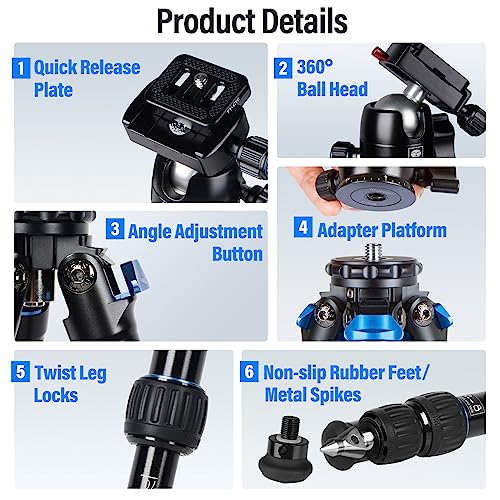 SIRUI AM203 Mini Travel Tripod with 360° B00K Ball Head,