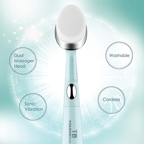 Miniatura 3 de TOUCHBeauty Masajeador de ojos sónico con cepillo de limpieza facial suave para ojos y cara dispositivo de cuidado de la piel alivia las ojeras y la