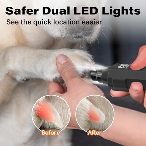 Image of Casfuy 6-Speed Dog Nail Grinder - Newest Enhanced Pet Nail Grinder Super Quiet Electric Dog Nail Trimmer Rechargeable Painless Paws Grooming & Smoothing Tool for Large Medium Small Dogs (Grey)