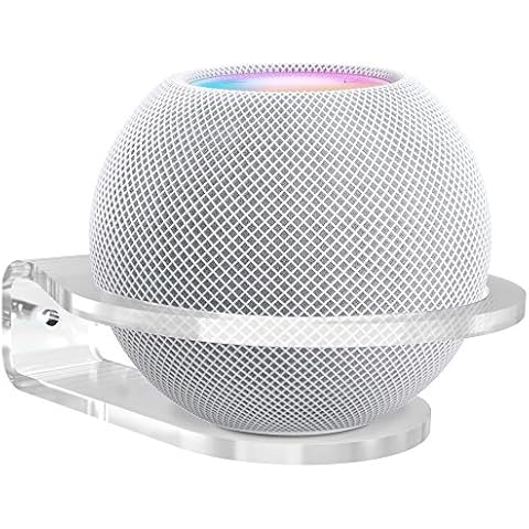 SOKUSIN Compatible with HomePod Mini Wall Mount - Sturdy Clear Acrylic Wall Shelf Holder, Space Saving Solution Bracket (Clear) Cover