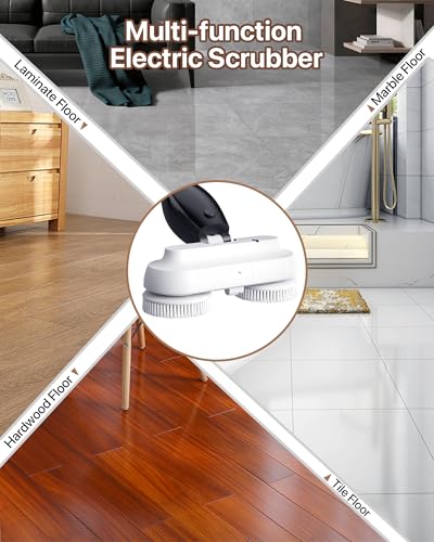 Electric Spin Scrubber,Cordless Electric Mop For Floor Cleaning，With Water Sprayer And Large 800ml Tank，Adjustable Extension Handle With 4000mAh Battery，Spin Mop For Hardwood Floors，Pet Cleaning