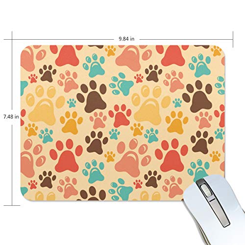 Preisvergleich Produktbild Malpela Mauspad mit buntem Tierpfoten-Muster, hochwertig, strukturiert, rutschfeste Gummi-Unterseite, für Laptop, Computer und PC