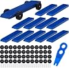 Timtin 12 Sets de Kit de Auto de Derby Incluye Ruedas, Ejes y Separadores de Ruedas, Kit de Auto de Madera Pintado de Bricolaje para Eventos de Carreras de Derby y Proyectos de Manualidades (Azul) 2