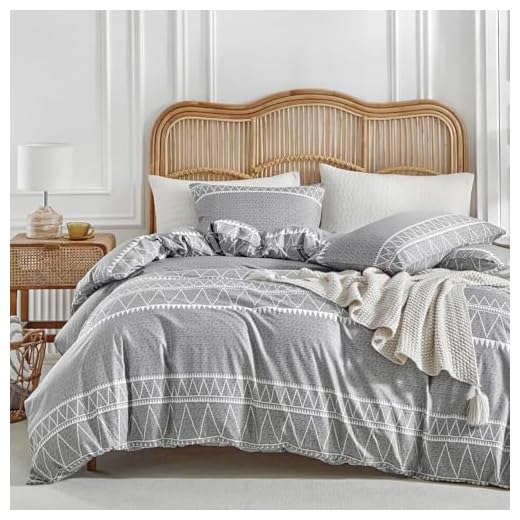 Utopia Bedding Bettwäsche 200x200 Set - Mikrofaser Bettbezug 200x200 cm + 2 Kissenbezüge 80x80 cm - Schwarz 6 Lekesky Bettwäsche 200x200, Bettwäsche 3teilig Bettbezug, Bohème Stil Bettbezug 200x200 cm Mikrofaser mit Kopfkissenbezug mit Reißverschluss 80x80cm*2, Grau
