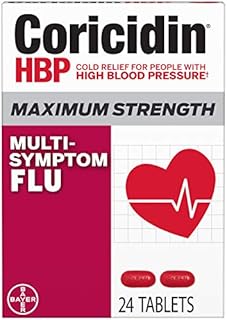 Coricidin Hbp, Decongestant-free Maximum Strength Multi-symptom Flu Tablets, 24 Count
