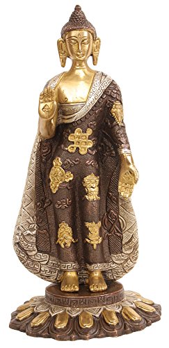 Exotic India Debout Statue de Bouddha – Laiton