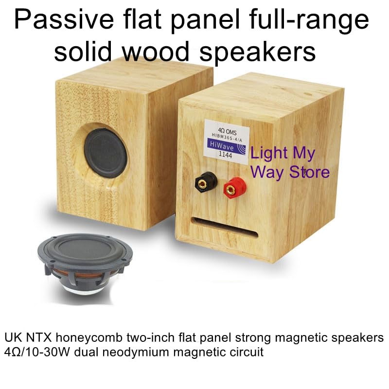 Chougnar Passive solid wood speaker 2-inch full frequency speaker small gall bladder small satellite box book shelf box - (Color: 2 piece)