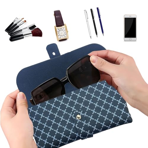 Image of Glasses storage bag Travel sunglasses myopia glasses storage bag Fashion leather storage bag