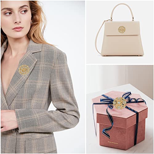 36 Pieces Wedding Bouquet Brooches for Women Fashion, Rhinestone Bulk Flower Brooch Pins for Crafts3