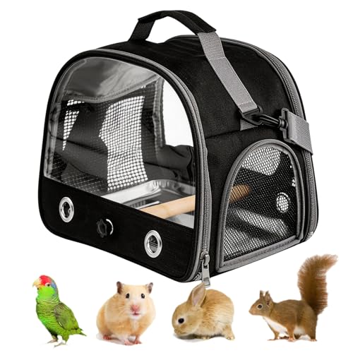 33 * 24 * 26CM Sac De Transport pour Oiseaux avec Perchoir Et Plateau,Cage A DosDe Voyage pour Oiseaux,Sac De Transport pour Perroquet,Sac De Voyage pour...