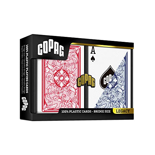 Copag Legacy Plastic Playing Cards, Bridge Size, Regular Index, Red & Blue, Double Deck Set (B0BCVWLXDK) Amazon Price History, Amazon Price Tracker
