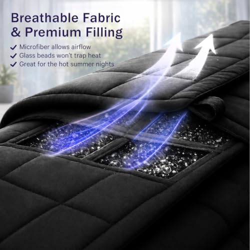 Image of Weighted Blanket for Adults 20lbs, 78 inchx86 inch, King Size Cooling Heavy Throw Blanket for 180-220lbs, Microfiber Soft Thick Big Blankets Weighted Comforter Breathable Gift for Sleeping, Black