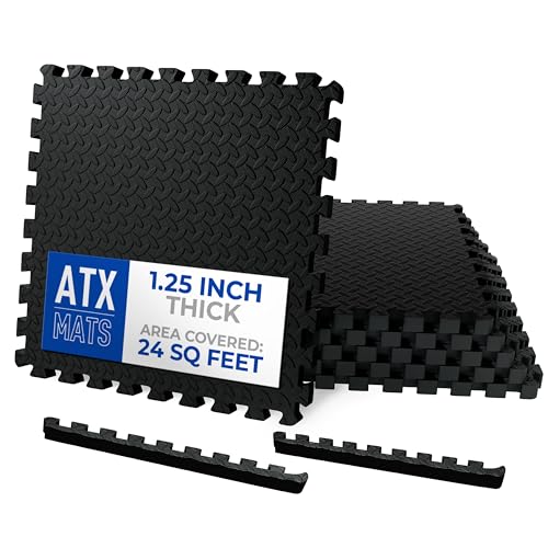 Puzzle Exercise Mat 1.25 in, EVA Interlocking Foam Floor Tiles