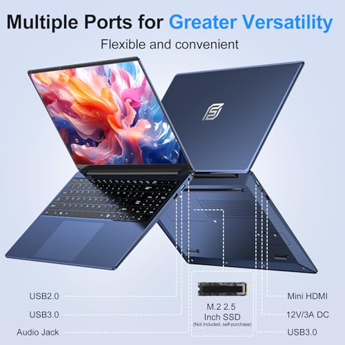 undefined 16 Inch Laptop Computer, Gaming Laptop 2025, 16GB RAM 1TB SSD, N150 Processor(Up to 3.6GHz), FHD 1920 * 1200, 180° Open, Backlit, BT4 WIFI5, Windows 11 Pro, 6000mAh/46.2Wh, Premium Navy の商品画像 8