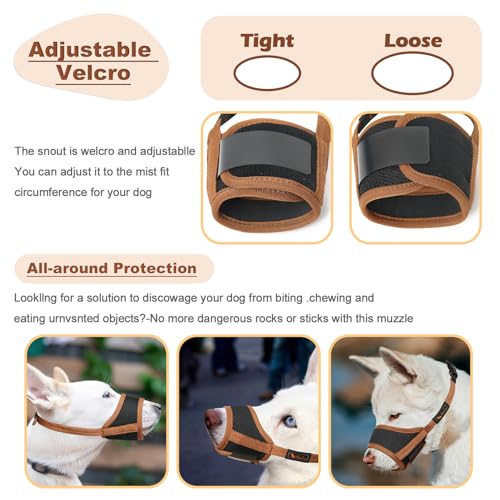 image for HEELE Dog Muzzle,Soft Nylon Muzzle Anti Biting Barking Chewing,Air Mes