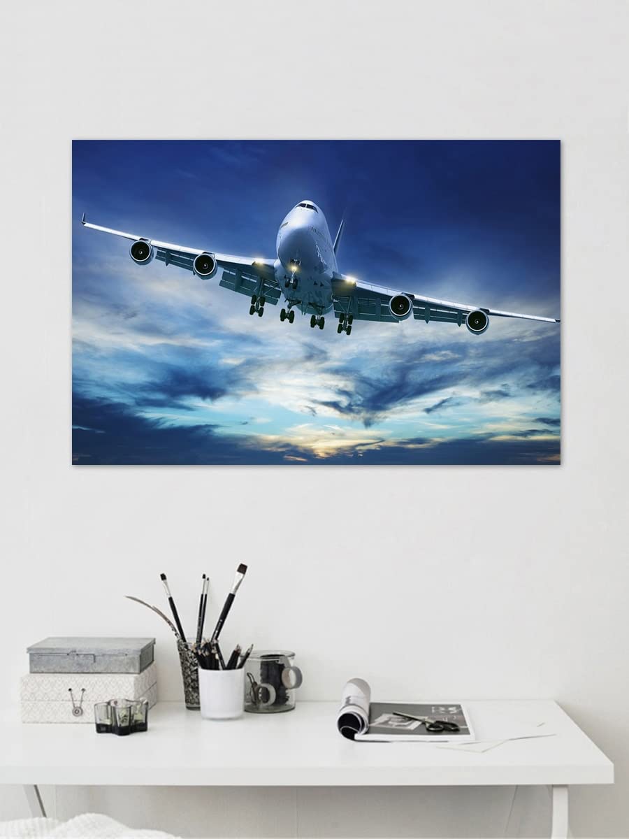 Amazon.co.jp: 壁のアート写真ボーイング747旅客機の飛行機の青空の 