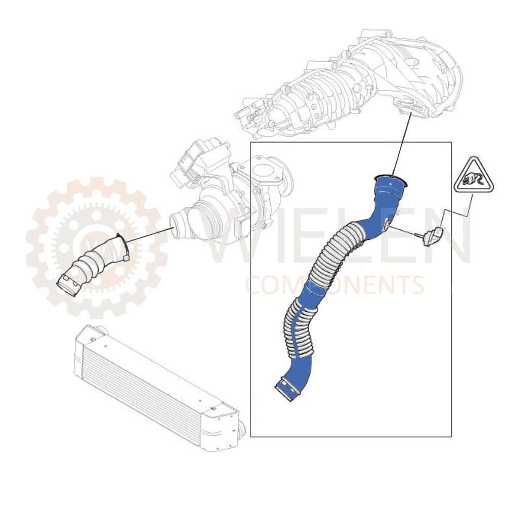 WIELEN COMPATIBILE CON MANICOTTO INTERCOOLER TUBO TURBO ARIA BMW X3 1.8 2.0 D E83 N47 LCI 11613448467