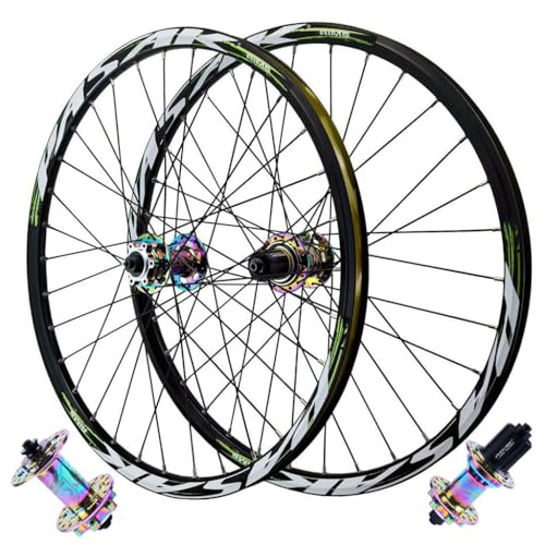LPYDWZ Ruedas Bicicleta de 26/27,5 Pulgadas, Freno de Disco Aleación Aluminio Doble Pared Llanta de Bicicleta MTB de Liberación Rápida de 135mm 32H for Buje HG/MS/XD de 11/12 Velocidades(MS HUB,29 INC