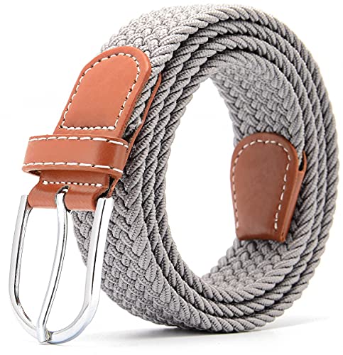 Goliton Canvas Elastic Fabric Woven Stretch Braided Belt (Gray) #TOP16