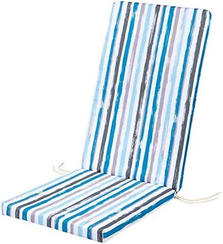 SOFTILLO Waterproof High Back Chair Cushion With Ties 120x45x4cm | Indoors/Outdoors Patio Seat Pad Cushion For Garden Chairs, Loungers, Recliner, Relaxer | Water-Resistant Material |Dark Green