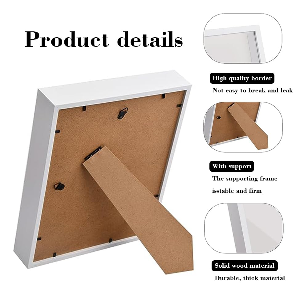 Cornice per scatola ombra fai-da-te 3 cm Profondà interna Biglietti decorativi per raccolta in legno Cornice rettangolare per esposizione di fiori secchi Cornice per scatola