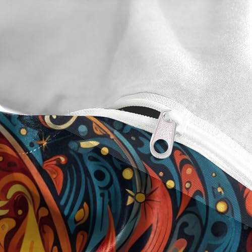 Housse de couette microfibre douce zippée parure de lit soleil 3D - 8