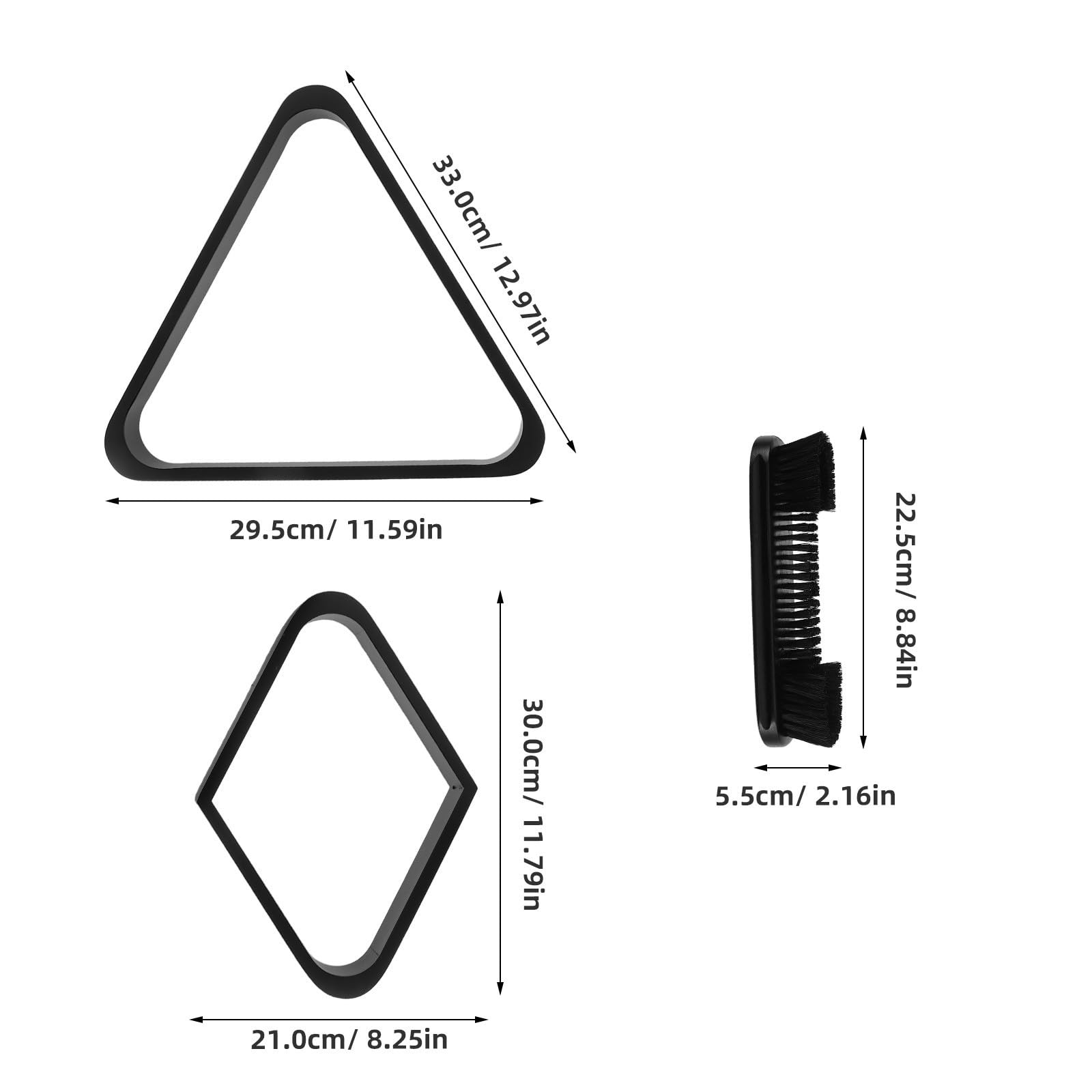 Support Triangulaire de Billard en Bois Massif Noir, Kit Élégant pour Placement Fluide et Entretien Facile, pour Soirées à Domicile