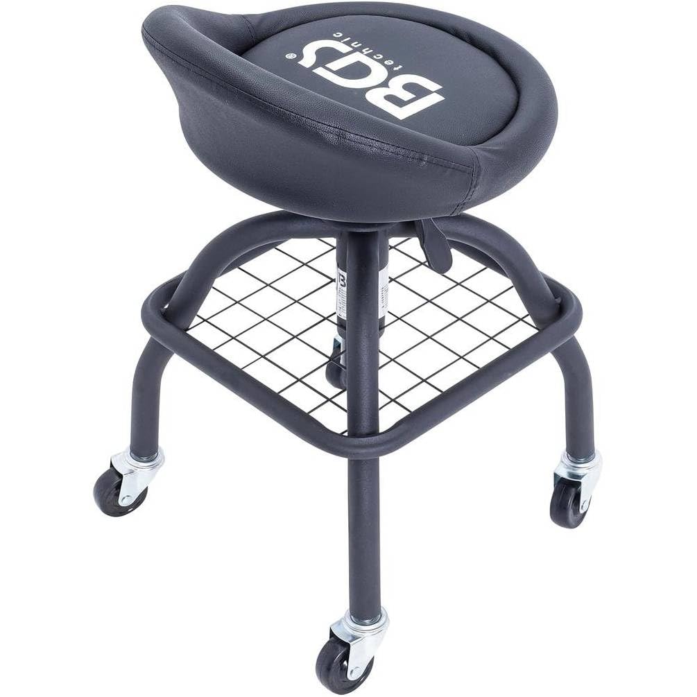 Asiento de taller con 4 ruedas - Ajustable 540-680 mm - Comodidad y movilidad óptima - D-Work