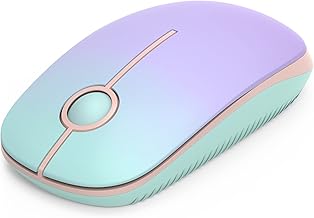 Seenda Wireless Mouse, 2.4GHz Silent Mouse with USB Receiver, 18 month battery life, 1600 DPI Optical Tracking, Portable Computer Mice for Laptop PC Notebook- Mint Green gradient Purple
