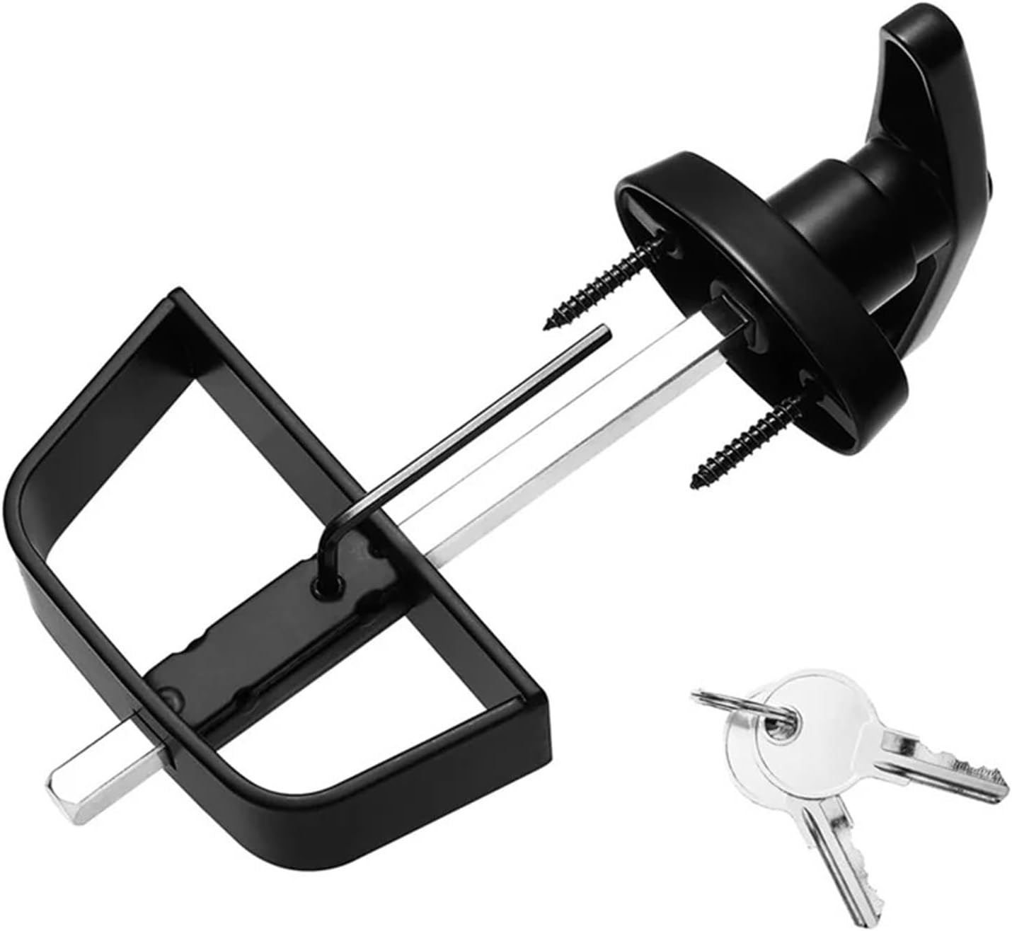 Shed Door Lock Latch 3Pcs Shed Door Latch T Handle Lock Kit with Key for Playhouses, Chicken Coops,Camper 44" Stem