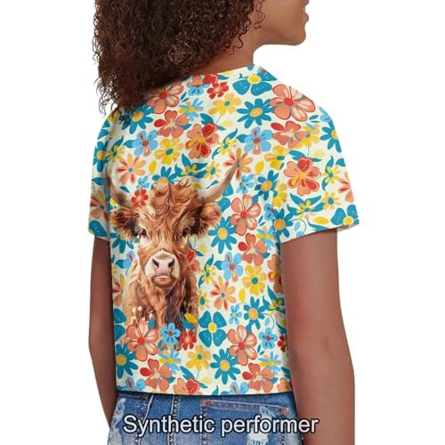 Image of 4th of July Shirt for Girls 7-8 Years US Flag Crop Tops Kids Outfit Independent Day Graphic Tee-