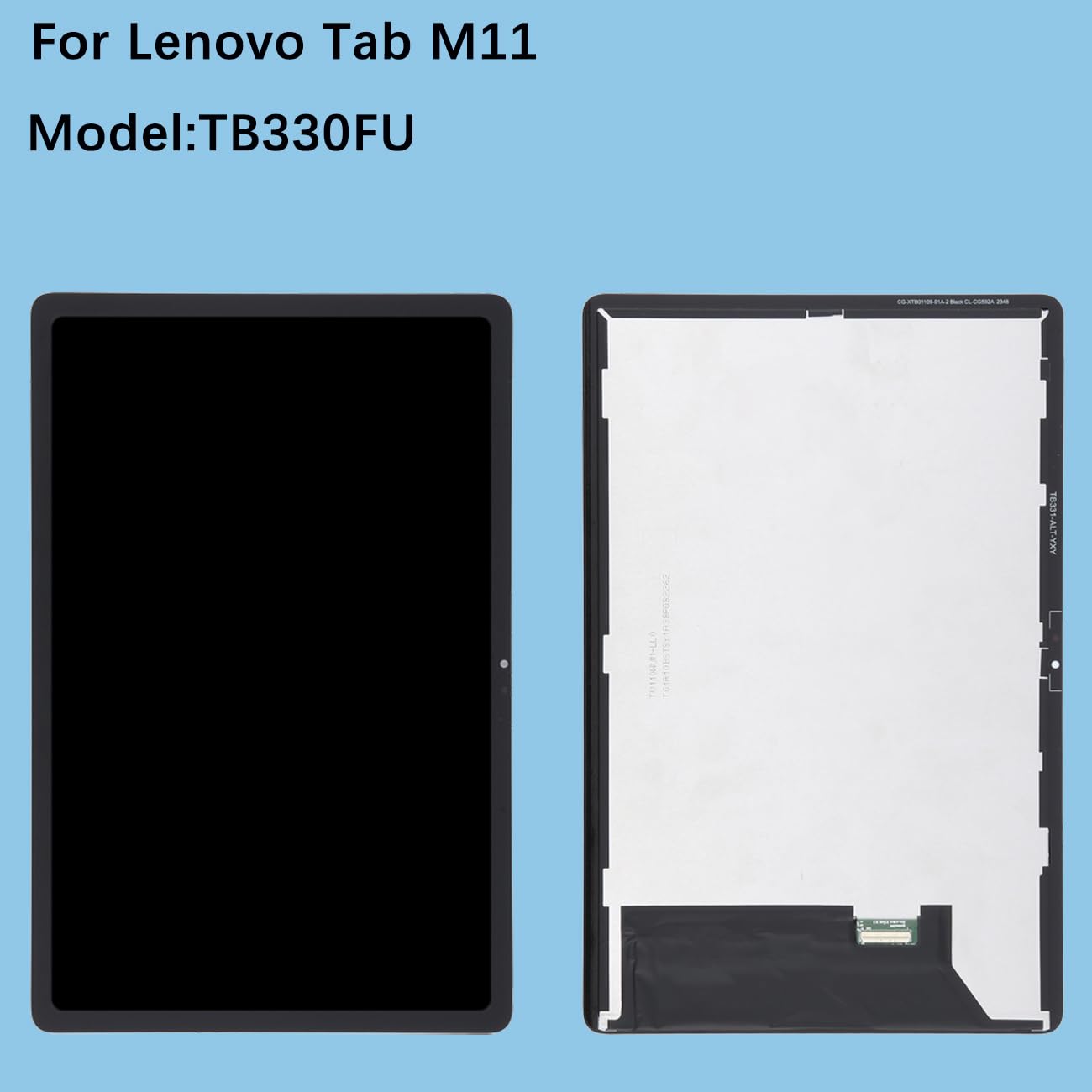 Schermo LCD di ricambio per Lenovo Tab M11 TB330FU (nero, 11 pollici)