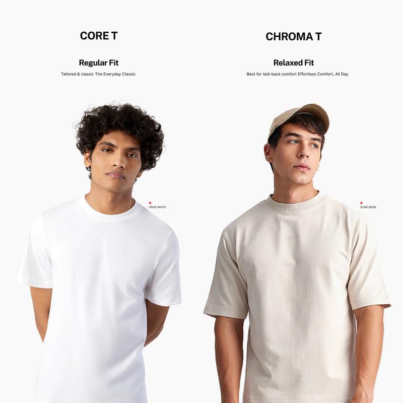 Image of LUDIC Core T Dailymove Collection | Regular Fit | Crew Neck T Shirt | 100% Organic Cotton, 180GSM | Lightweight & Comfortable | Everyday Essential | Casual T-Shirt for Men & Women