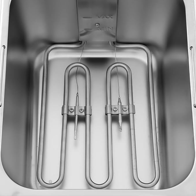 MBH - Friggitrice Elettrica Professionale da Banco 8 Litri in Acciaio Inox, Ideale per Cucine Professionali di Ristoranti.