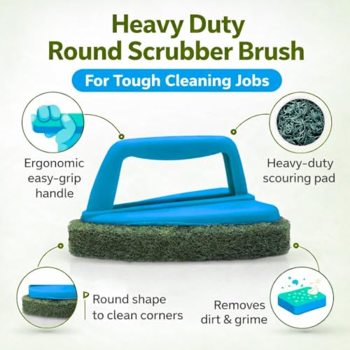 Image of Combo Pack - Triangle Scrubber Brush & Rectangle Tile & Grout Brush Cleaner | Heavy-Duty Bathroom & Kitchen Cleaning Brushes