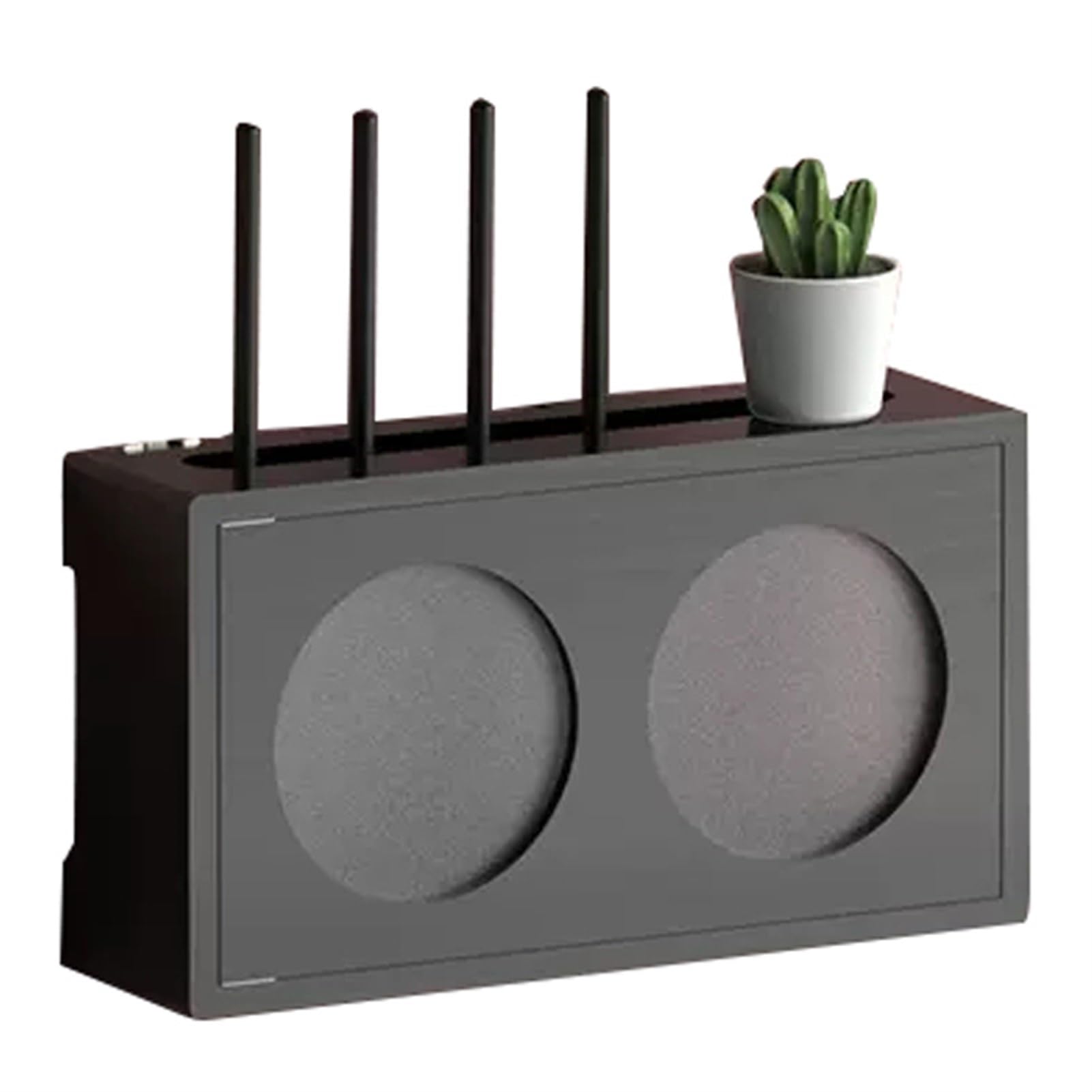 Elegante caja de almacenamiento de madera para enrutador Wi-Fi y dispositivos multimedia, nizer de pared con puerta acrílica esmerilada, ideal para soportes de TV, consolas, DVD y mandos a distancia