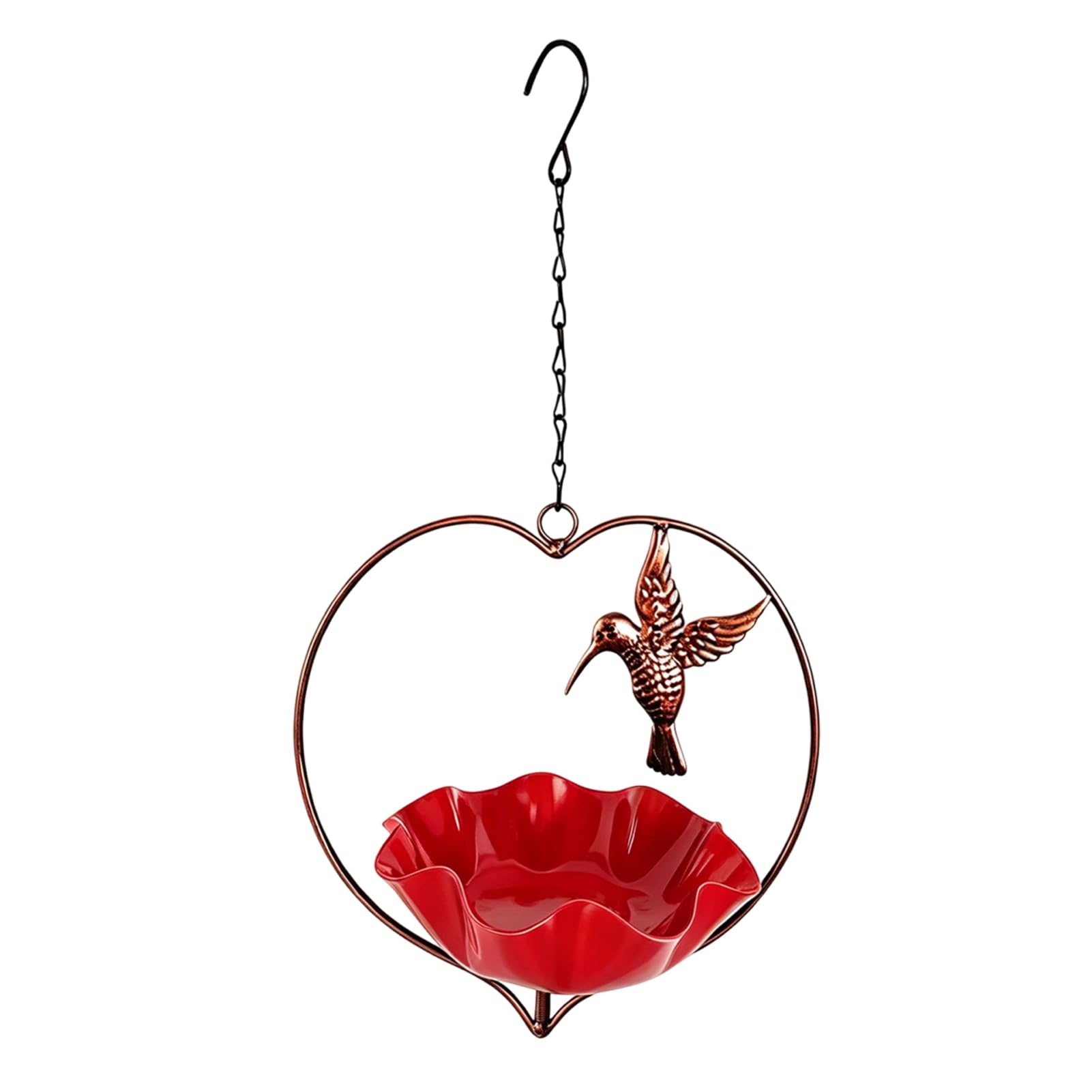 matumou Outside Hummingbird Feeder, Weather-proof Metal Bath, Hanging Feeding Bowl for Outdoor Garden Patio Yard