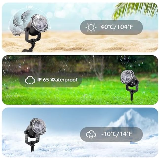 Hekation Outdoor Projector Lights Waterproof With Remote and Timing