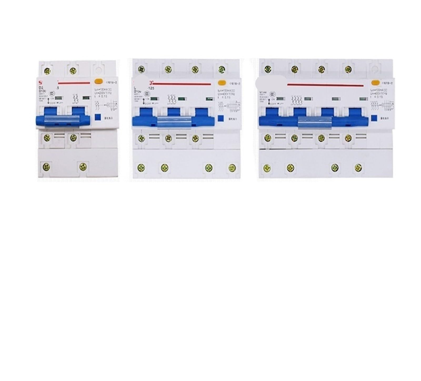 Protecteur de fuite DZ47LE 3P+N 100A interrupteur d'air triphasé à quatre fils pour tableau